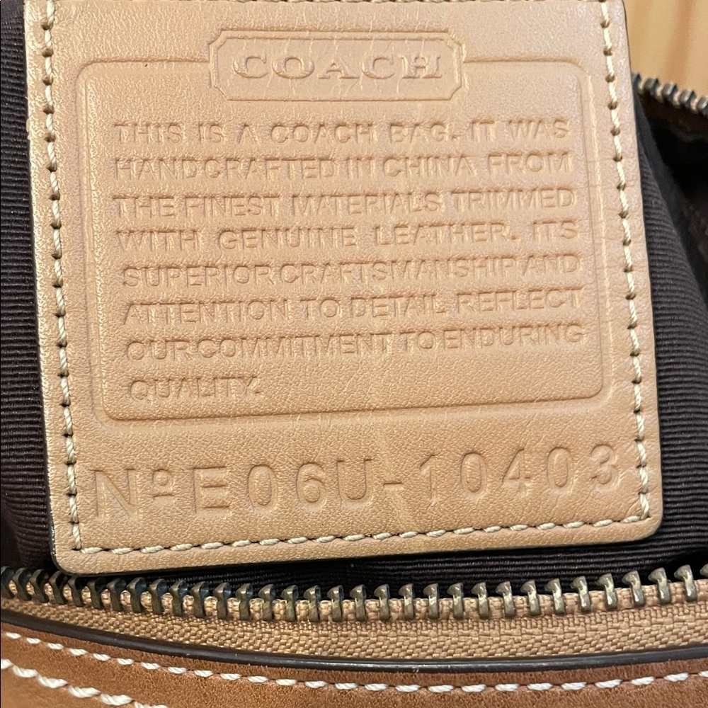 Coach Beige and Brown Signature Crossbody Bag - Picture 10 of 11